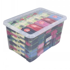 Wham Crystal Plastic Storage Box & Lid Size 16 (60 Litre)